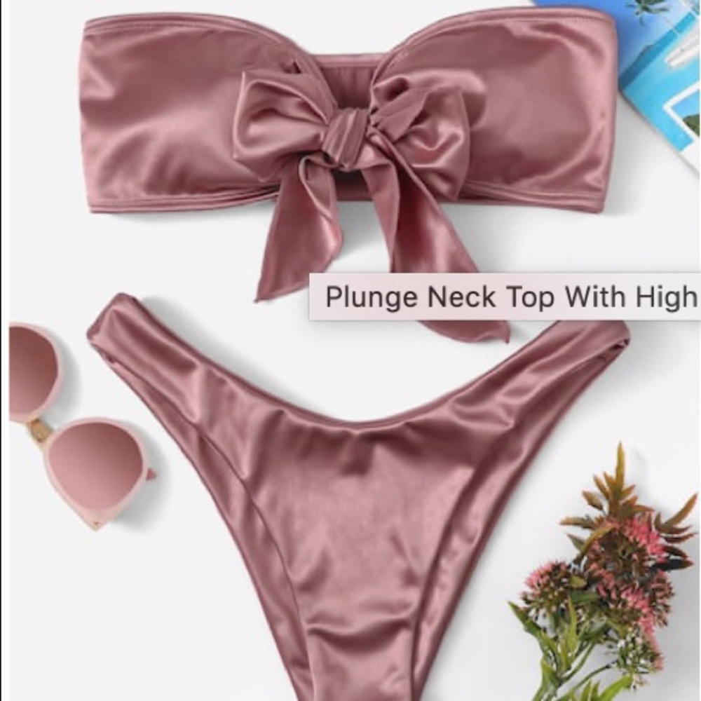 Pink tie wrap bikini